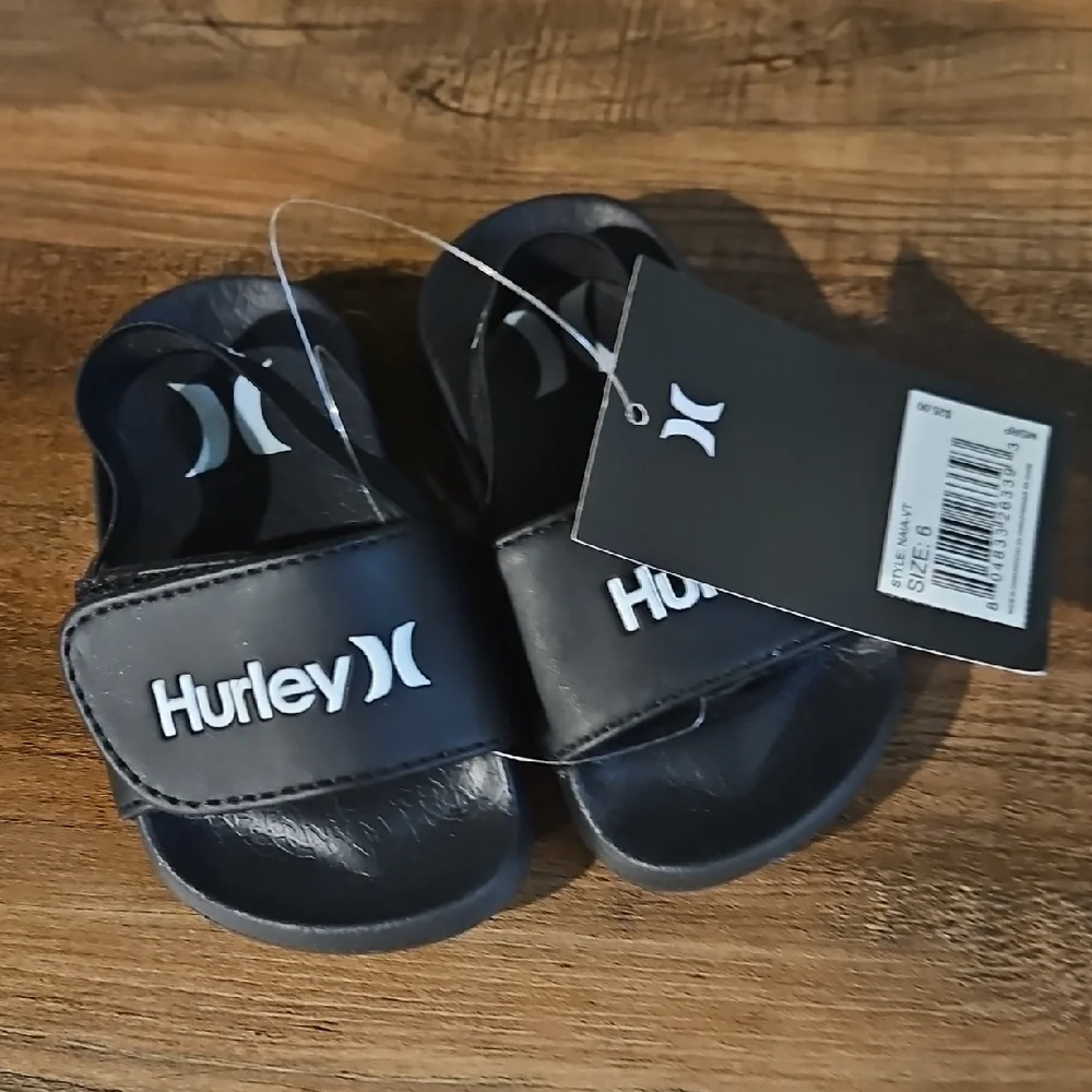 NEW! HURLEY Kid's Slide Sandals With Strap 6.